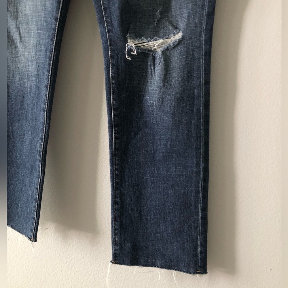 Oliver Logan Blue Distressed Ankle Jeans Premium Denim High Rise - Picture 3 of 7